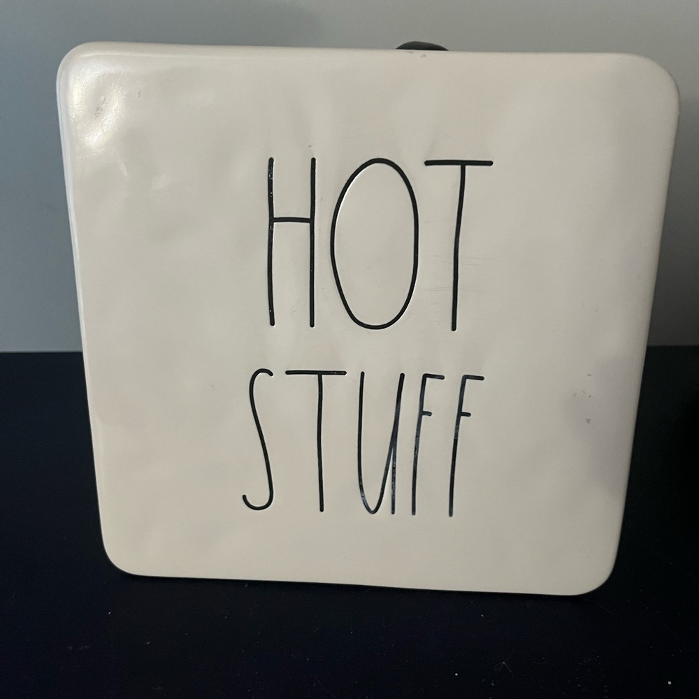 Rae Dunn “HOT STUFF” Ceramic Trivet Plate